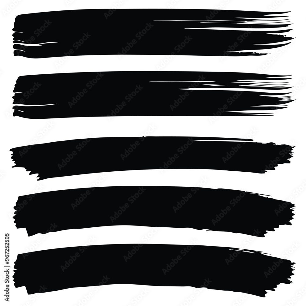 Abstract Black Brush Strokes Set: Rough Edges for Design Abstract Black Brush Strokes Set: Rough Edges for Design