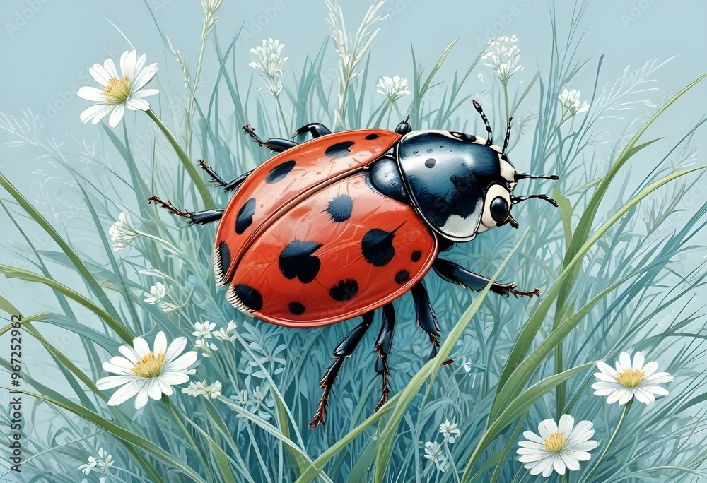 Ladybugs with red and black spots Ladybugs with red and black spots