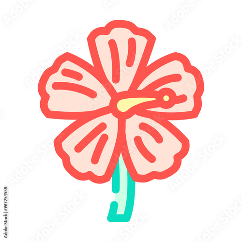 hibiscus ayurvedic herb color icon vector. hibiscus ayurvedic herb sign. isolated symbol illustration