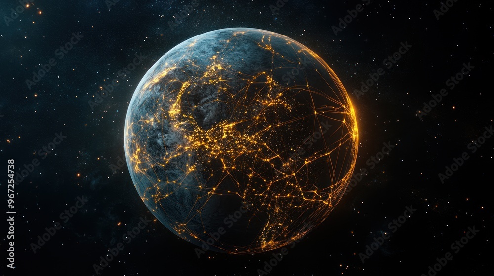 Fototapeta premium Global Connectivity - Earth's Network