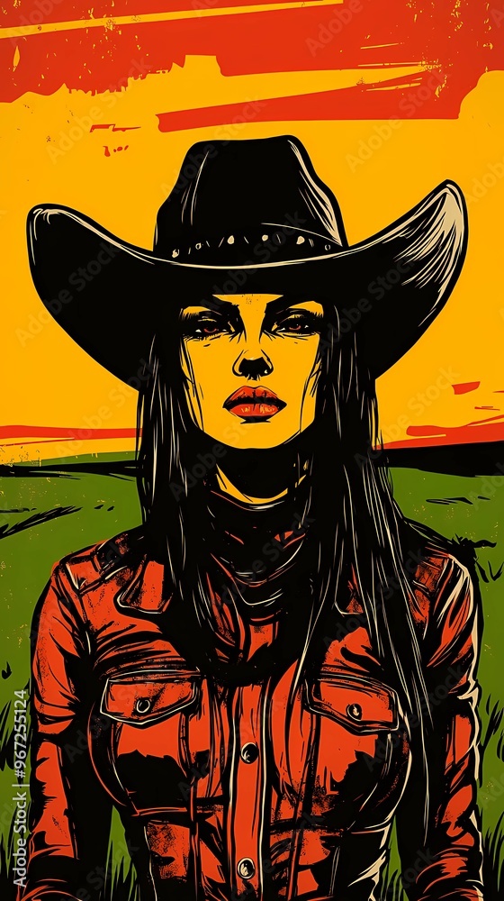 background image of a cowboy woman, western illustration style, western. background image of a cowboy woman, western illustration style, western.