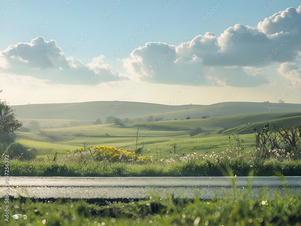 custom made wallpaper toronto digitalVast Green Field Landscape