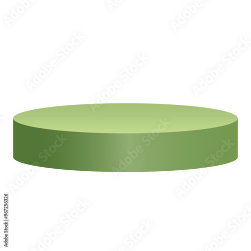 green podium 3d element for product presentation transparent background
