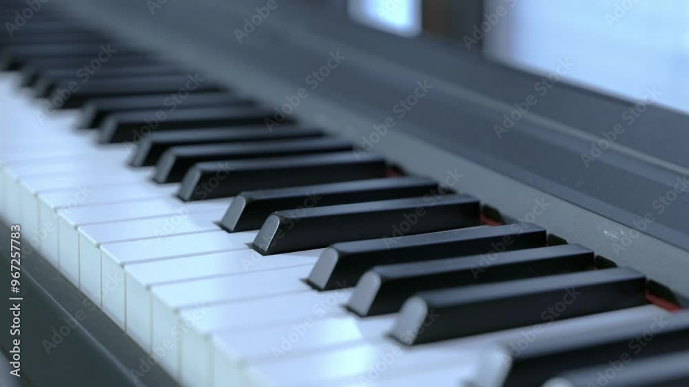 A black and white piano close up
black and white keys
