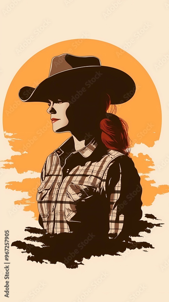 background image of a cowboy woman, western illustration style, western. background image of a cowboy woman, western illustration style, western.