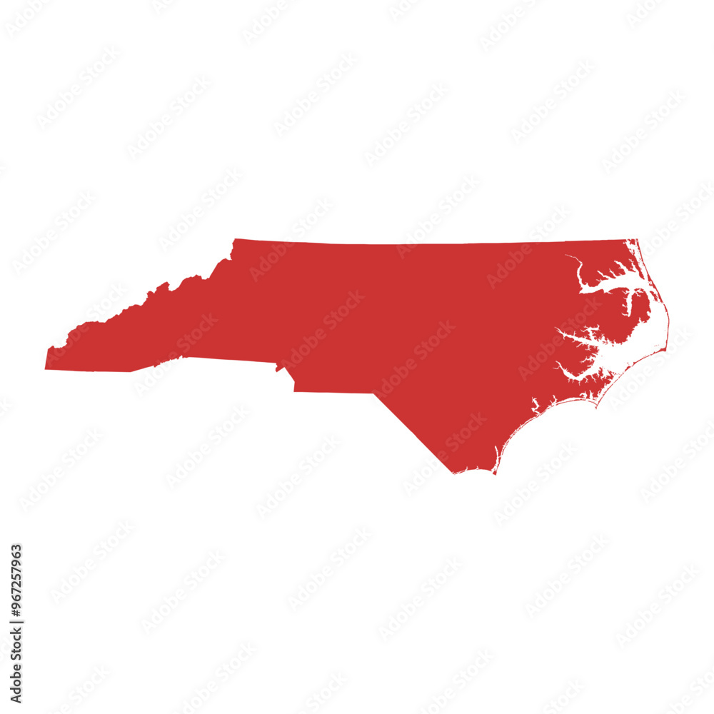 Fototapeta premium Vector outline map of North Carolina state of the United States