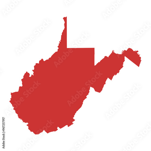 Vector outline map of West Virginia state of the United States