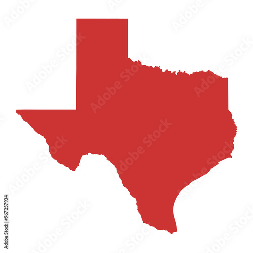 Vector outline map of Texas state of the United States