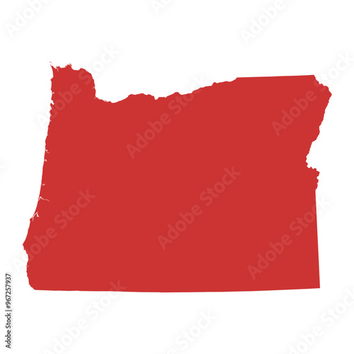 Vector outline map of Oregon state of the United States