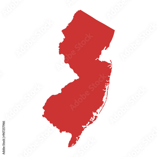 Vector outline map of New Jersey state of the United States