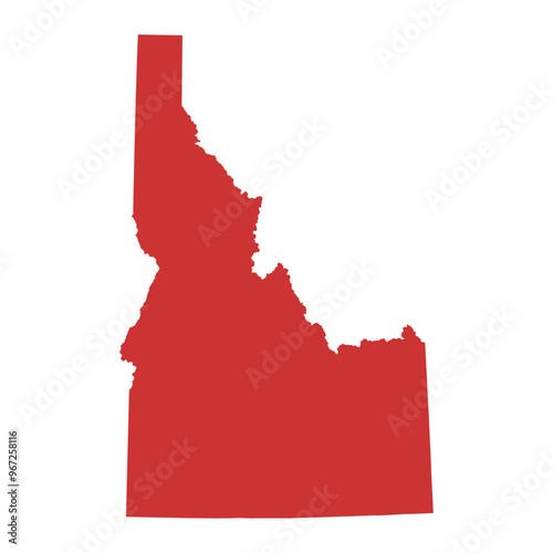 Vector outline map of Idaho state of the United States