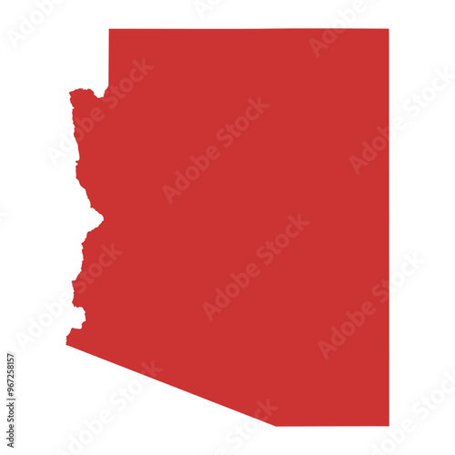 Vector outline map of Arizona state of the United States