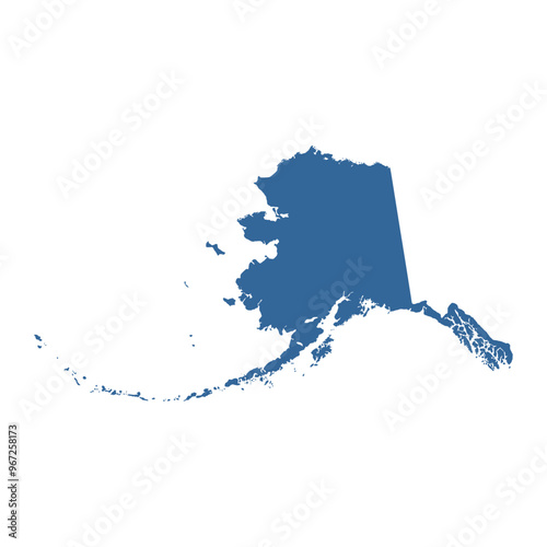 Vector outline map of Alaska state of the United States