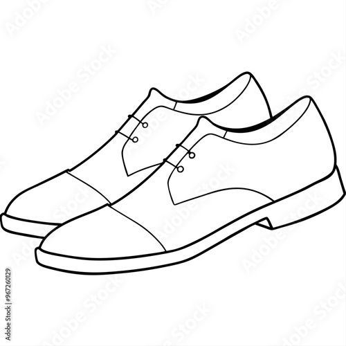 shoes outline coloring book page line art illustration digital drawing