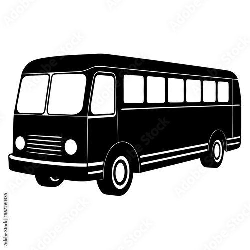 Modern bus black silhouette vector illustration design