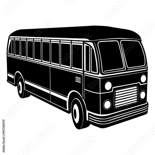 Modern bus black silhouette vector illustration design