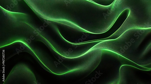 Abstract Green Silk Drape