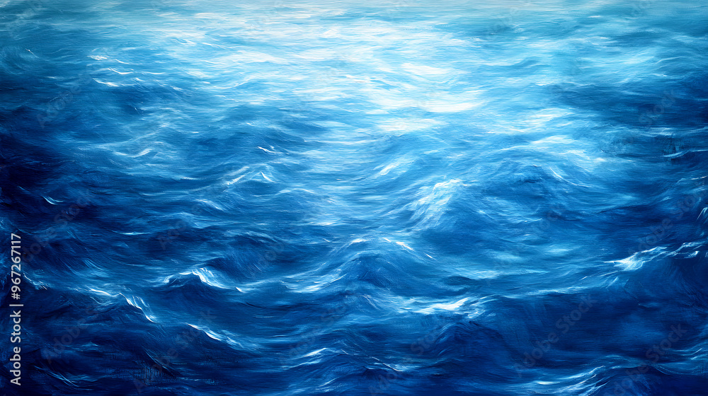 ocean water surface, with choppy waves and light reflections blending into a textured, fluid pattern of rich blue hues ocean water surface, with choppy waves and light reflections blending into a textured, fluid pattern of rich blue hues