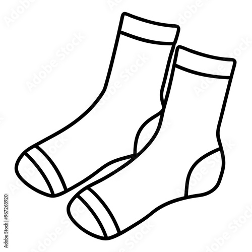 socks outline coloring book page line art illustration digital drawing