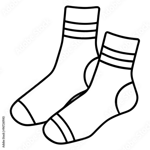 socks outline coloring book page line art illustration digital drawing