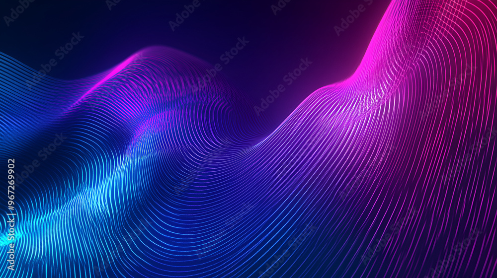 abstract background with blue and purple wavy lines on black backdrop, perfect shape, aesthetic, colorful background with abstract shape glowing in ultraviolet spectrum, curvy neon lines, Futuristic abstract background with blue and purple wavy lines on black backdrop, perfect shape, aesthetic, colorful background with abstract shape glowing in ultraviolet spectrum, curvy neon lines, Futuristic
