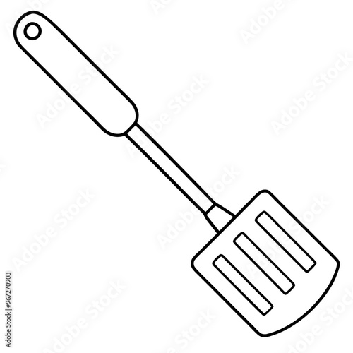 spatula outline coloring book page line art illustration digital drawing