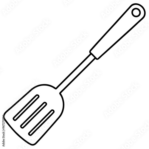 spatula outline coloring book page line art illustration digital drawing