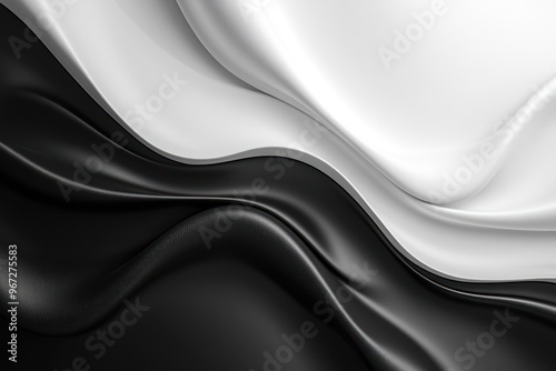 Abstract Black and White Fabric Drapes