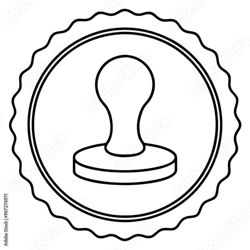 stamp outline coloring book page line art illustration digital drawing
