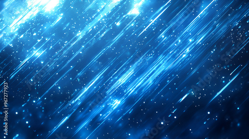 snowflakes and stars descending on background, Abstract blue blurred background ,For design your website, application, presentation
