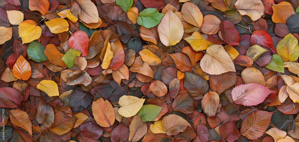 Background with autumn leaves in frost and ice Background with autumn leaves in frost and ice