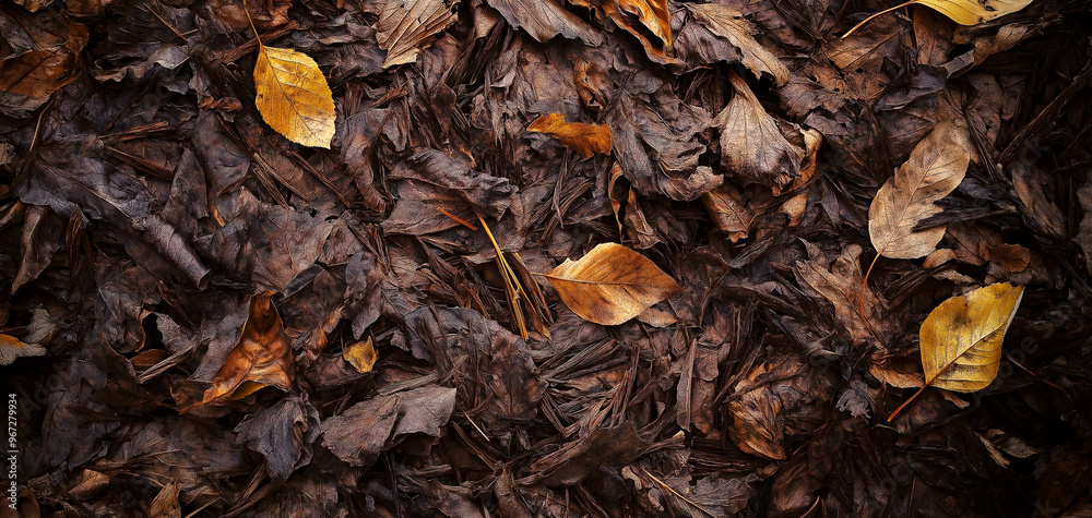 Background with autumn leaves in frost and ice Background with autumn leaves in frost and ice
