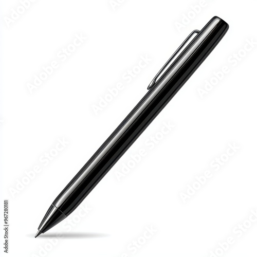 A sleek black pen with a contemporary design, ideal for writing, sketching, or personalizing your notes in style.