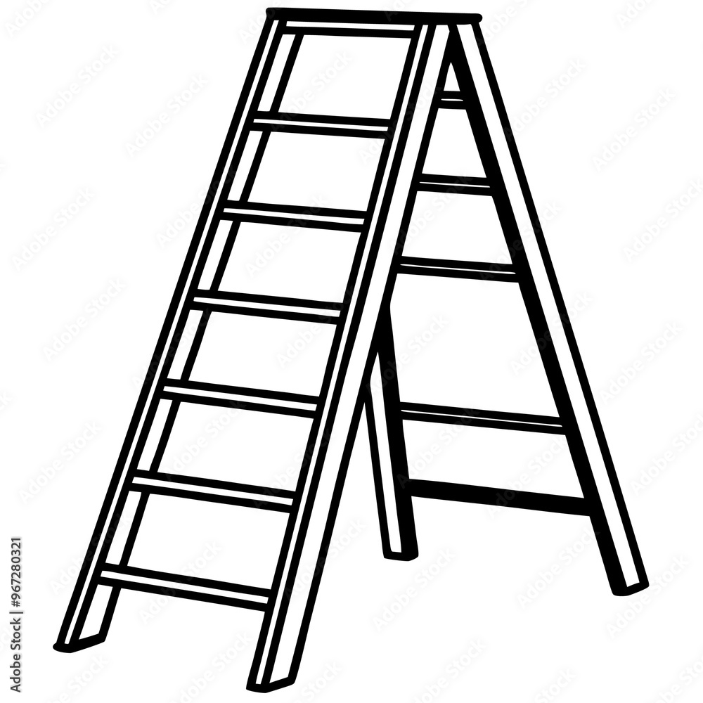 stepladder outline coloring book page line art illustration digital drawing stepladder outline coloring book page line art illustration digital drawing