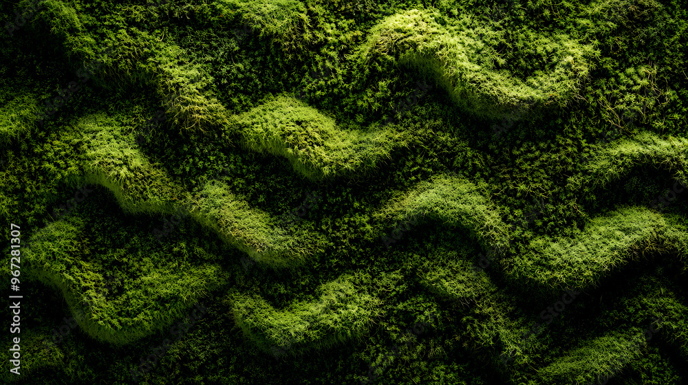 overhead view of green moss, with organic, flowing patterns and rich textures capturing the essence of natural growth in a forest overhead view of green moss, with organic, flowing patterns and rich textures capturing the essence of natural growth in a forest