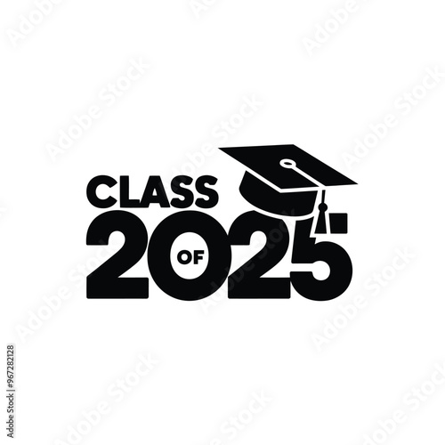Class of 2025 graduation cap logo