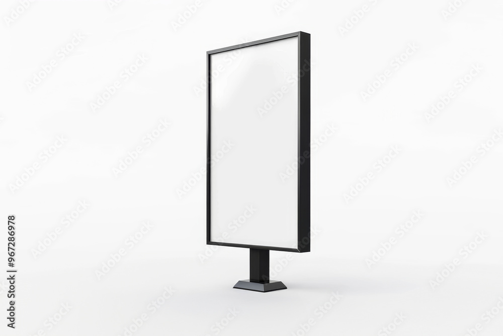 Blank billboard mockup on white background. Outdoor blank sign mock up for marketing and promotion