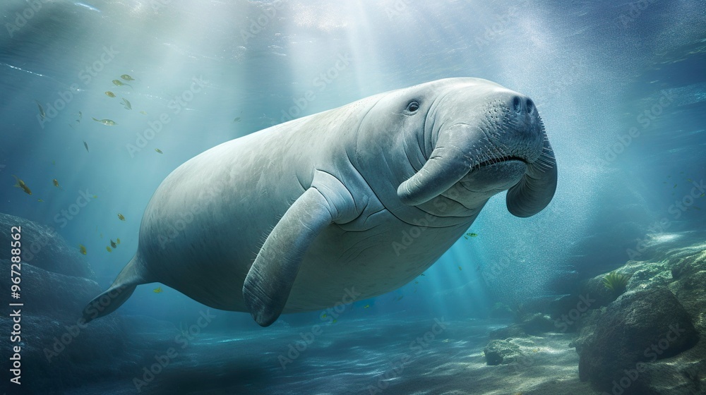 Naklejka premium A photo of a gentle dugong