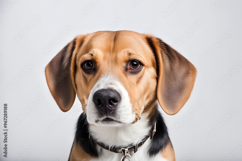 Beagle mix dog on white background, AI Generated Beagle mix dog on white background, AI Generated