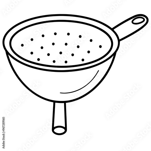 strainer outline coloring book page line art illustration digital drawing