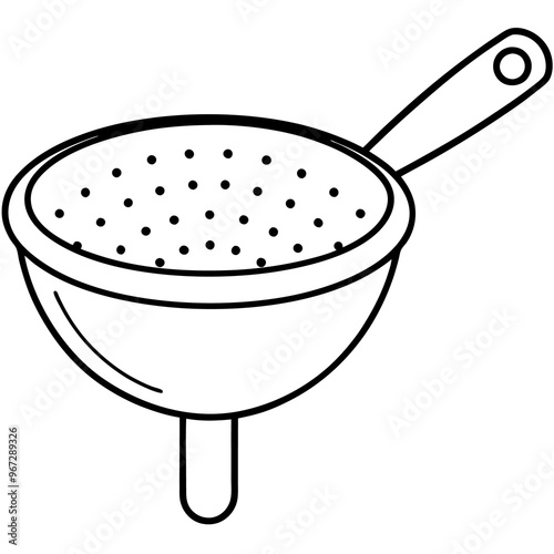 strainer outline coloring book page line art illustration digital drawing