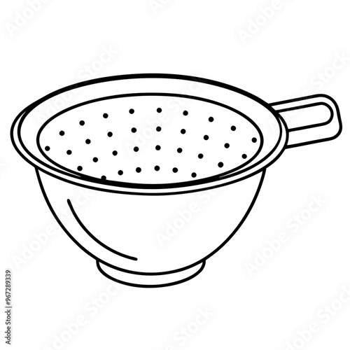 strainer outline coloring book page line art illustration digital drawing