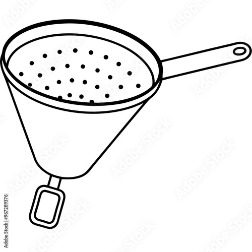 strainer outline coloring book page line art illustration digital drawing