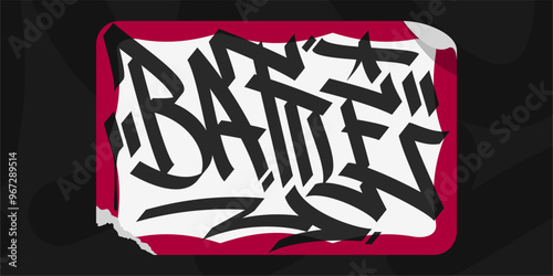 Graffiti Style Sticker Hello My Name Is With Some Street Art Lettering Vector Illustration
