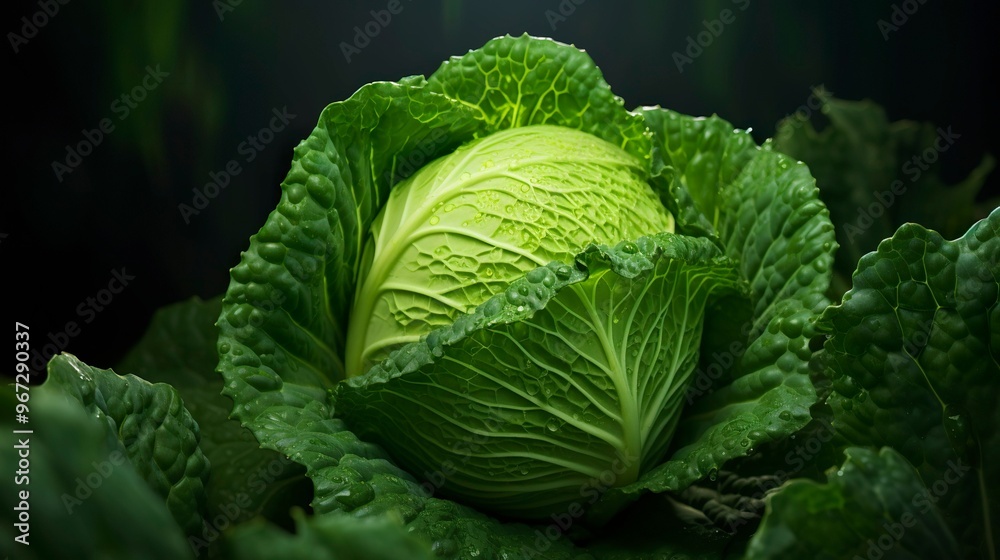 A photo of a fresh cabbage