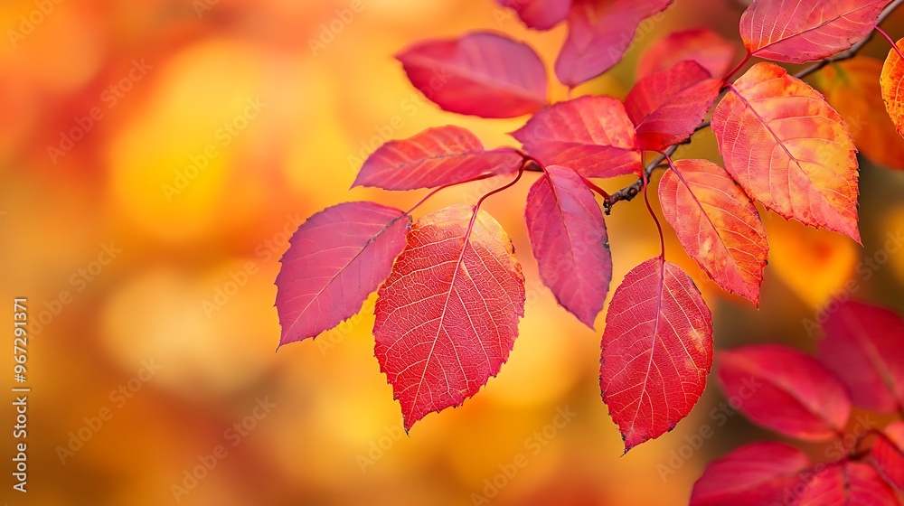Vibrant Red Leaves Against a Warm Colorful Background Capturing the Essence of Autumn Vibrant Red Leaves Against a Warm Colorful Background Capturing the Essence of Autumn