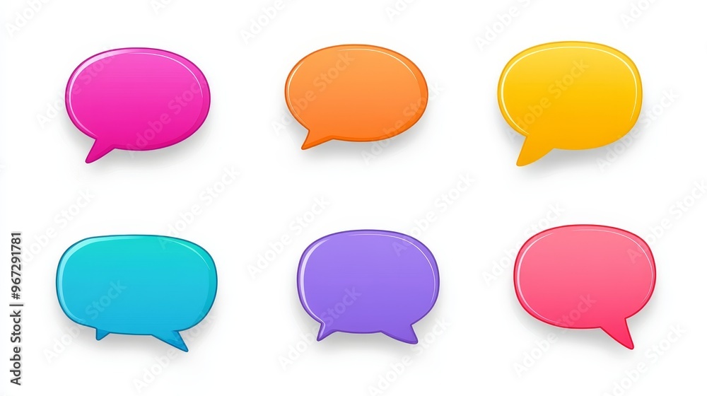 A set of colorful speech bubbles with different colors and sizes A set of colorful speech bubbles with different colors and sizes