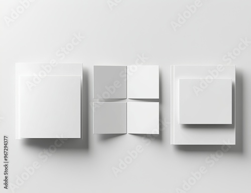 Wallpaper Mural Four panel double gate fold brochure blank white template for presentation design and mockup. Torontodigital.ca