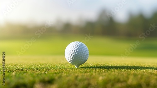 A photo of a golf ball on a tee