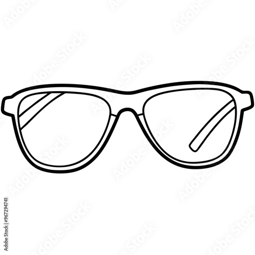 sunglasses outline coloring book page line art illustration digital drawing